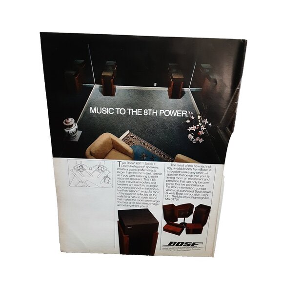 1981 Bose 601 Series II Speakers Ad Music to the 8th Power Print Vintage - Picture 1 of 1